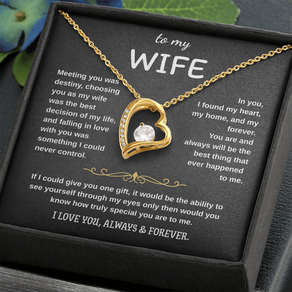 To My Wife Jewelry – Forever Love Necklace, Romantic Gift for Her, The Greatest Blessing in My Life, Perfect for Birthday, Christmas, Anniversary, or Valentine’s Day