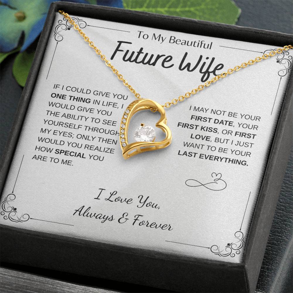 To My Future Wife Necklace - Promise Necklace For Her, Fiance Gifts For Her, Birthday Gifts For Future Wife With Message Card, To My Soulmate Necklace For Women Women Romantic Jewelry With Message Card, Gift Box
