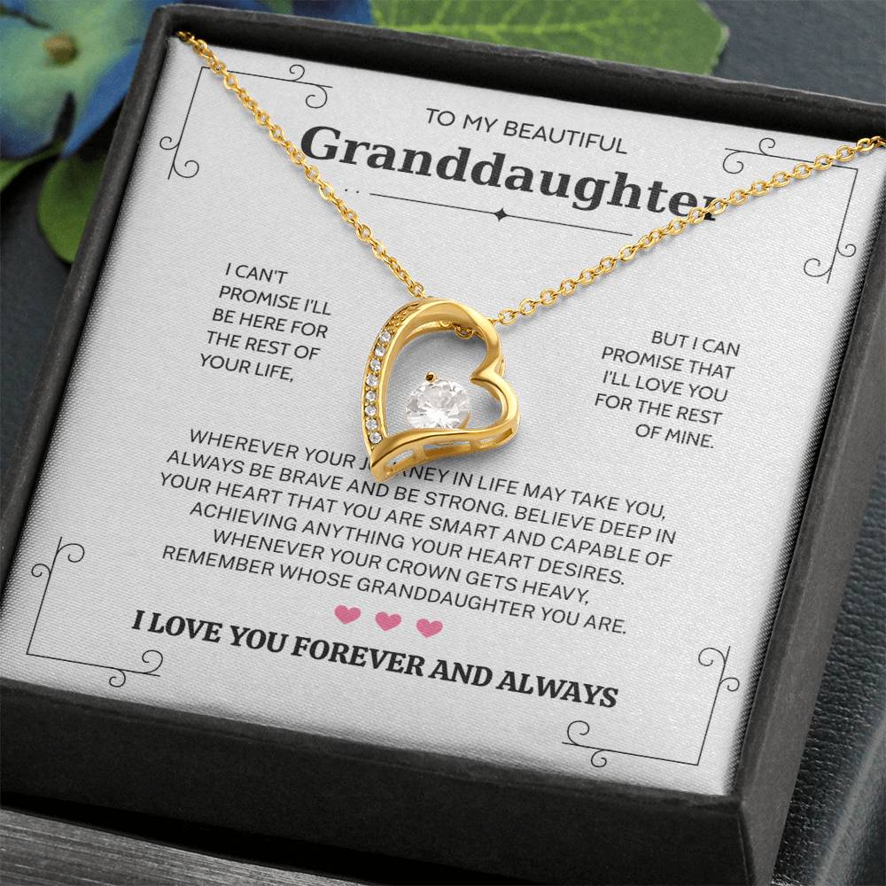 Granddaughter Gifts From Grandma Grandpa - To My Granddaughter Necklace With Heartfelt Message & Elegant Box, Jewelry Gift For Birthday, Graduation, Valentines, Mothers Day, Christmas & More