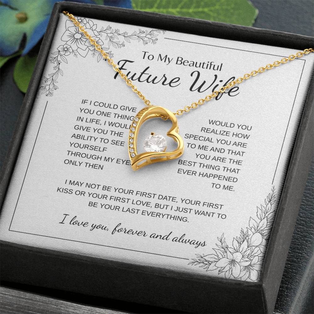 To My Future Wife Necklace - Promise Necklace For Her, Fiance Gifts For Her, Birthday Gifts For Future Wife With Message Card, To My Soulmate Necklace For Women Women Romantic Jewelry With Message Card, Gift Box