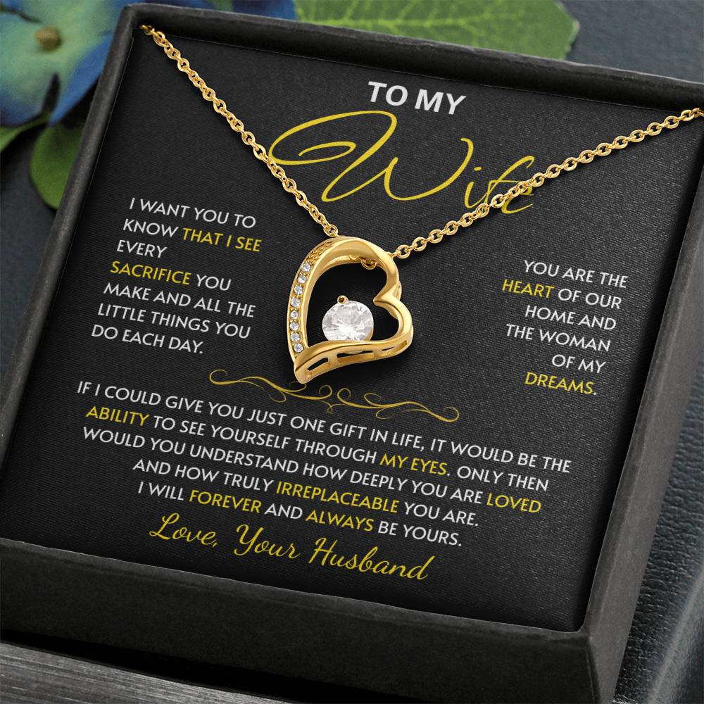 To My Wife Jewelry – Forever Love Necklace, Romantic Gift for Her, The Greatest Blessing in My Life, Perfect for Birthday, Christmas, Anniversary, or Valentine’s Day