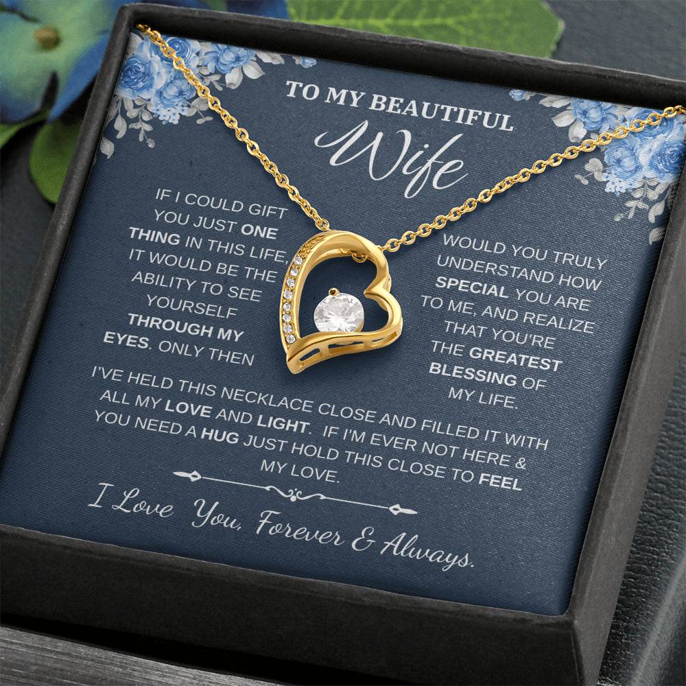 To My Wife Jewelry – Forever Love Necklace, Romantic Gift for Her, The Greatest Blessing in My Life, Perfect for Birthday, Christmas, Anniversary, or Valentine’s Day
