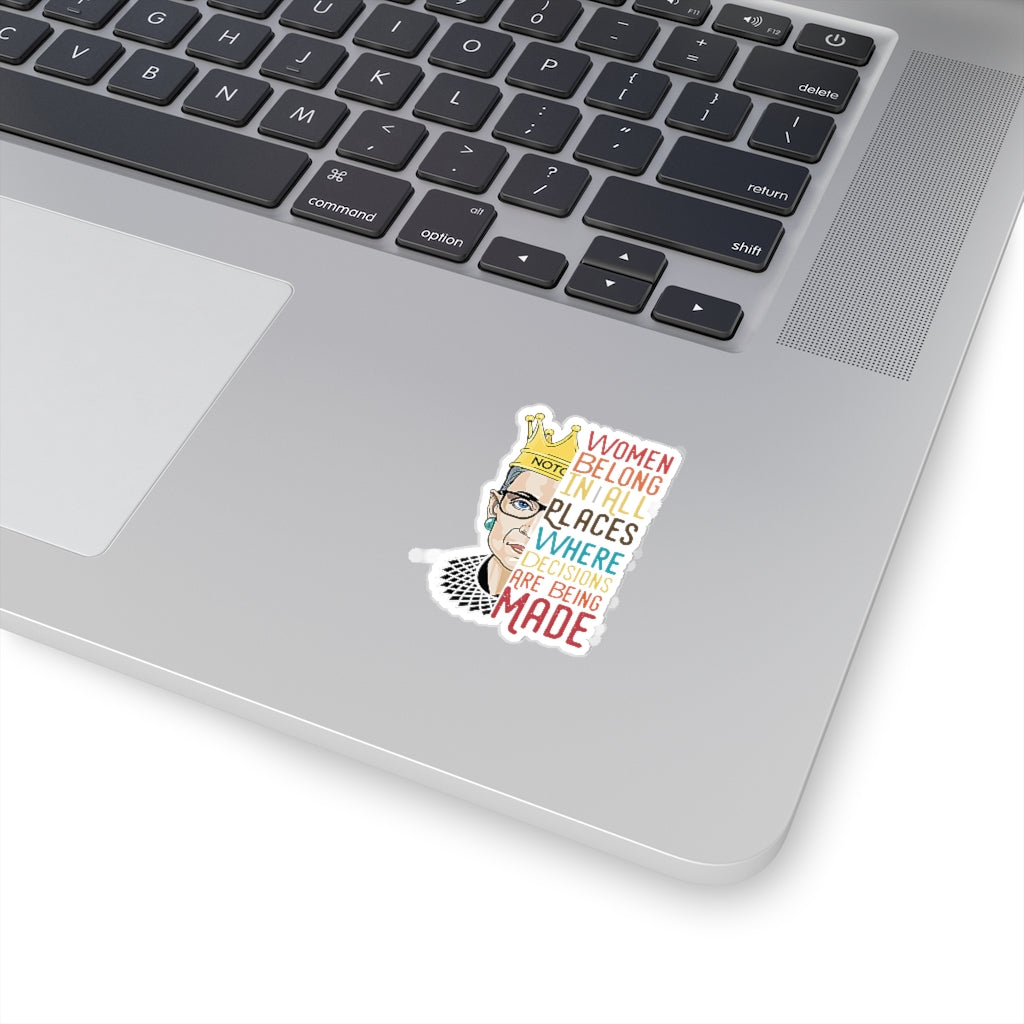 1 Pcs Sticker Decor Ruth Bader Ginsburg Quote Kiss-Cut Stickers, Notorious RBG Sticker Laptop Decal, Stickers for Hydroflask, Feminist Sticker, Supreme Court Size Custom Sticker for Laptop Decal Wall