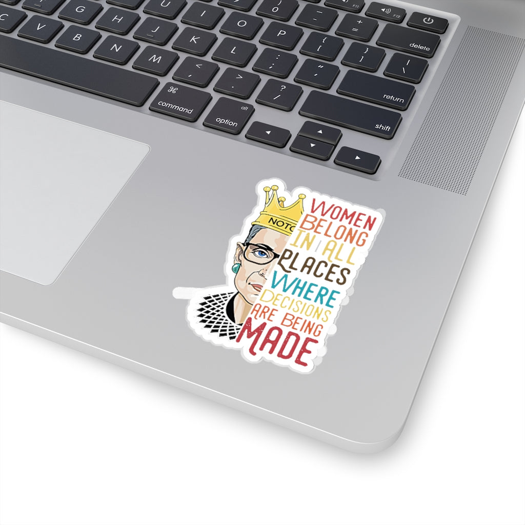 1 Pcs Sticker Decor Ruth Bader Ginsburg Quote Kiss-Cut Stickers, Notorious RBG Sticker Laptop Decal, Stickers for Hydroflask, Feminist Sticker, Supreme Court Size Custom Sticker for Laptop Decal Wall