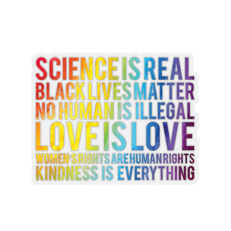 1 Pcs Sticker Decor Science is Real, Black Lives Matter Sticker, Stop Asian Hate Sticker, Equality Sticker, Pride Sticker Size Custom Sticker for Laptop Decal Wall Laptop Full Size