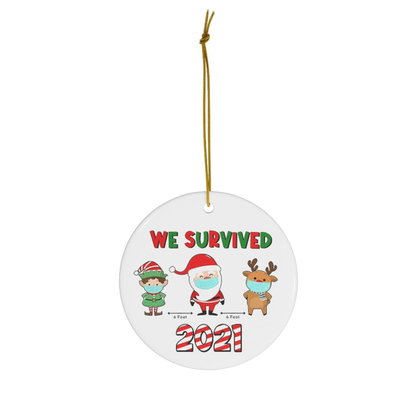 We Survived 2021 Ornament, Santa Reindeer Elf Ornament, 2021 Stink Stank Stunk, 2021 Got Vaccinated Ornament, 2021 Christmas Ornament, Home Decor, Christmas Tree Ornaments