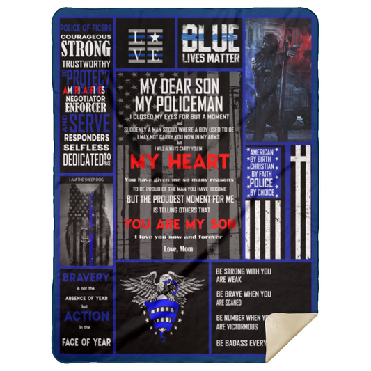 mydearson_mypoliceman_NL_151220_3 Gifts Blanket to My Son Fleece Blanket,Policeman Fleece Blanket, Police Officer Gifts, USA Police Gifts, American Police Gifts, Military Gifts - Size 60x80 inch Gift for Family Awesome