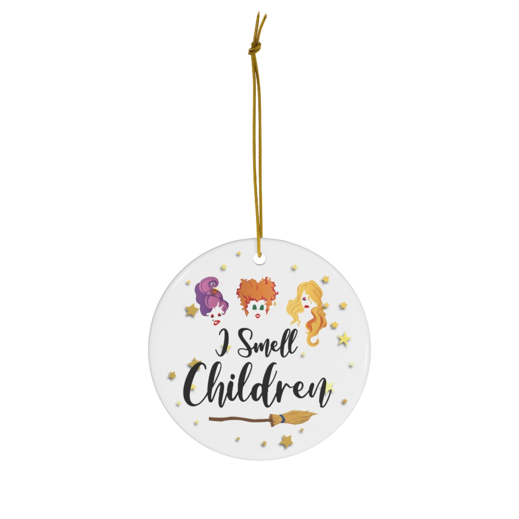 Cite Gifts I Smell Children Hocus Po-cus Witches Halloween Porcelain Ceramic Circle Ornament Gift Family & Friend Awesome On Birthday, Christmas, Wedding, Decor Home FIxx