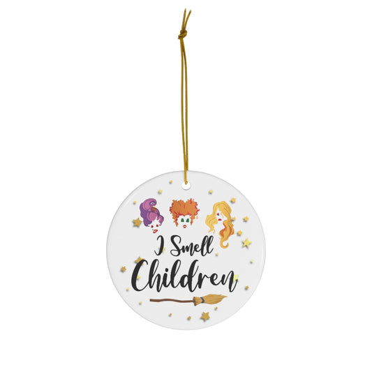 Cite Gifts I Smell Children Hocus Po-cus Witches Halloween Porcelain Ceramic Circle Ornament Gift Family & Friend Awesome On Birthday, Christmas, Wedding, Decor Home FIxx