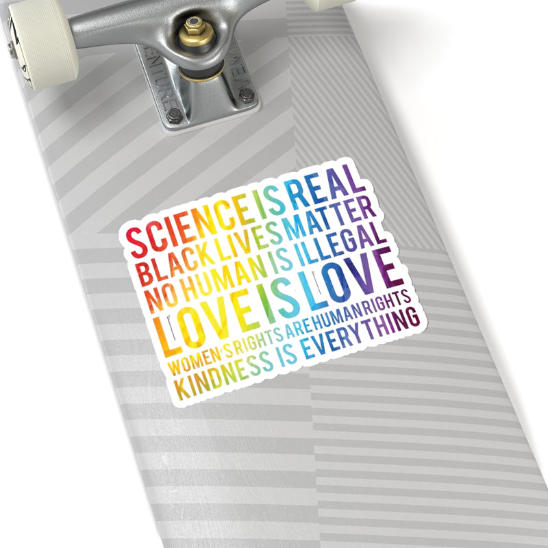 1 Pcs Sticker Decor Science is Real, Black Lives Matter Sticker, Stop Asian Hate Sticker, Equality Sticker, Pride Sticker Size Custom Sticker for Laptop Decal Wall Laptop Full Size