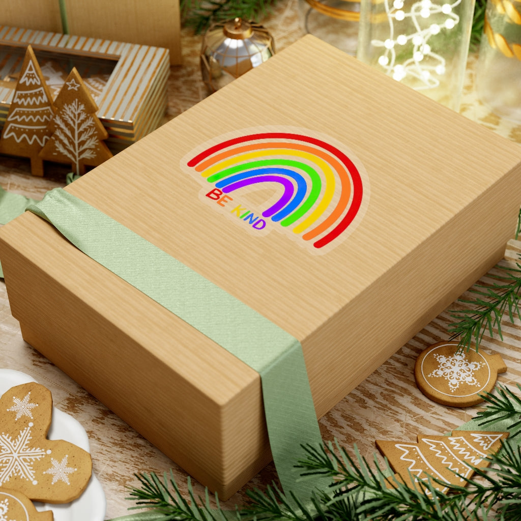 1 Pcs Sticker Decor Be Kind Rainbow Vinyl Waterproof Sticker Kindness Diversity Kiss-Cut Stickers | Pride | Rainbow | LGBTQ | Sticker size custom Sticker for Laptop Decal Wall Laptop Bumper Sticker, c
