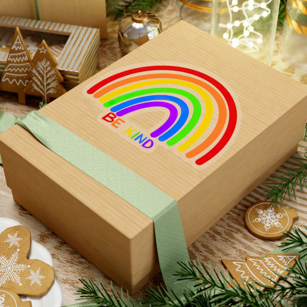 1 Pcs Sticker Decor Be Kind Rainbow Vinyl Waterproof Sticker Kindness Diversity Kiss-Cut Stickers | Pride | Rainbow | LGBTQ | Sticker size custom Sticker for Laptop Decal Wall Laptop Bumper Sticker, c