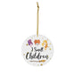 Cite Gifts I Smell Children Hocus Po-cus Witches Halloween Porcelain Ceramic Circle Ornament Gift Family & Friend Awesome On Birthday, Christmas, Wedding, Decor Home