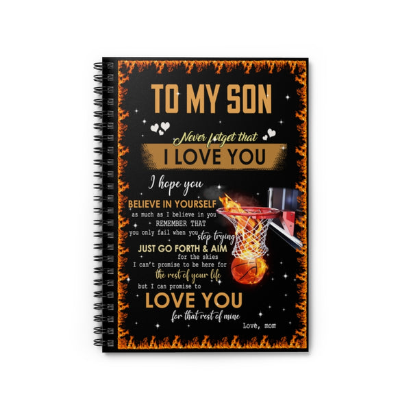 Spiral Notebook Personalized to My Son I Hope You Believe in Yourself Fleece  Women Gifts for Son Ruled Line