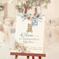 Personalized Baby Bear Shower Welcome Sign, Baby Shower Sign Boy, Blue Pampas Grass Boho Blue Bear Baby Shower Decorations, We Can Bearly Wait Sign Fullsize