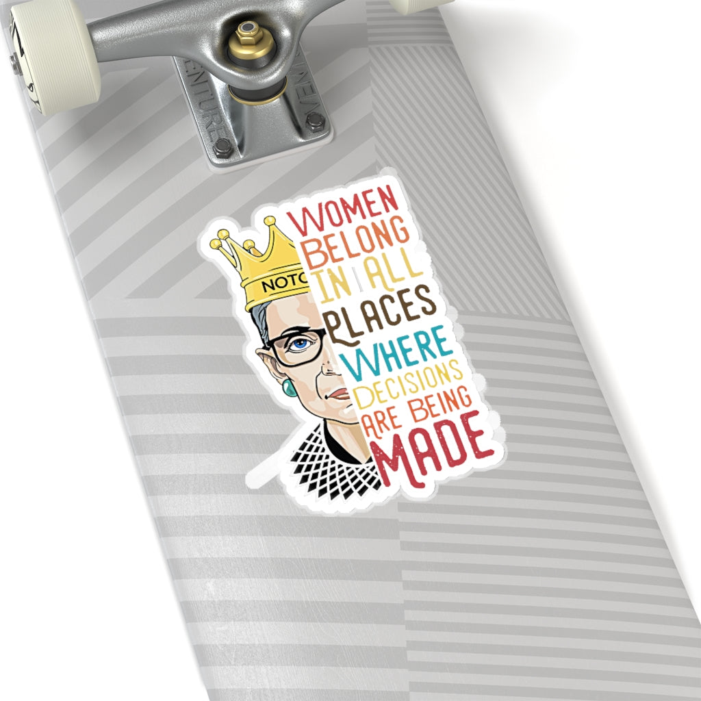1 Pcs Sticker Decor Ruth Bader Ginsburg Quote Kiss-Cut Stickers, Notorious RBG Sticker Laptop Decal, Stickers for Hydroflask, Feminist Sticker, Supreme Court Size Custom Sticker for Laptop Decal Wall