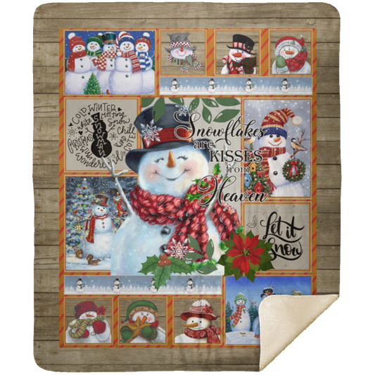 Premium Blankets Snowflakes are Kisses from Heaven Premium Gift Family Awesome On Birthday, Decor Home Sherpa Blanket 50x60 White MSHM Premium Mink Sherpa Blanket 50x60