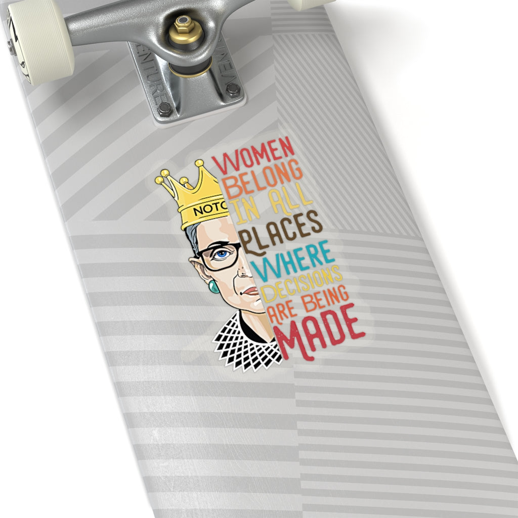 1 Pcs Sticker Decor Ruth Bader Ginsburg Quote Kiss-Cut Stickers, Notorious RBG Sticker Laptop Decal, Stickers for Hydroflask, Feminist Sticker, Supreme Court Size Custom Sticker for Laptop Decal Wall