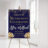 Personalized Retirement Celebration Welcome Sign, Custom Retirement Sign, Retirement Decorations, Retirement Outdoor Sign, Plastic Sign Weatherproof, Printed Front & Back Options and Stand Option #16