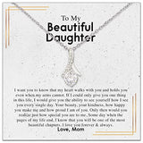 To My Daughter Necklace From Mom - Necklaces For Daughter From Mom, Mother Daughter Necklace, Gifts For Daughters From Mothers, Jewelry Gift For Badass Daughter On Birthday, Christmas, Graduation