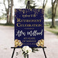 Personalized Retirement Celebration Welcome Sign, Custom Retirement Sign, Retirement Decorations, Retirement Outdoor Sign, Plastic Sign Weatherproof, Printed Front & Back Options and Stand Option #16