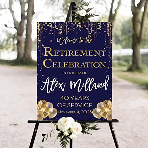 Personalized Retirement Celebration Welcome Sign, Custom Retirement Sign, Retirement Decorations, Retirement Outdoor Sign, Plastic Sign Weatherproof, Printed Front & Back Options and Stand Option #16