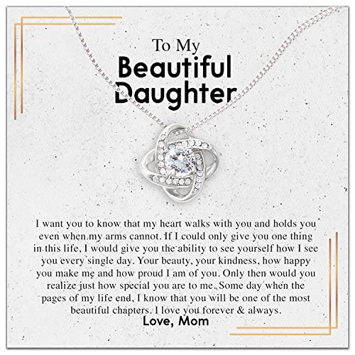 To My Daughter Necklace From Mom - Necklaces For Daughter From Mom, Mother Daughter Necklace, Gifts For Daughters From Mothers, Jewelry Gift For Badass Daughter On Birthday, Christmas, Graduation