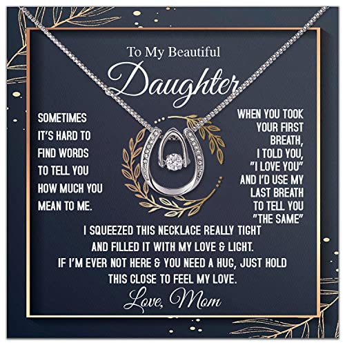 To My Daughter Necklace From Mom - Necklaces For Daughter From Mom, Mother Daughter Necklace, Gifts For Daughters From Mothers, Jewelry Gift For Badass Daughter On Birthday, Christmas, Graduation