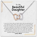 To My Daughter Necklace From Mom - Necklaces For Daughter From Mom, Mother Daughter Necklace, Gifts For Daughters From Mothers, Jewelry Gift For Badass Daughter On Birthday, Christmas, Graduation