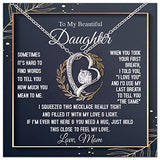 To My Daughter Necklace From Mom - Necklaces For Daughter From Mom, Mother Daughter Necklace, Gifts For Daughters From Mothers, Jewelry Gift For Badass Daughter On Birthday, Christmas, Graduation