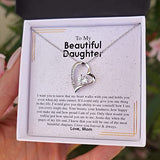 To My Daughter Necklace From Mom - Necklaces For Daughter From Mom, Mother Daughter Necklace, Gifts For Daughters From Mothers, Jewelry Gift For Badass Daughter On Birthday, Christmas, Graduation