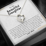 To My Daughter Necklace From Mom - Necklaces For Daughter From Mom, Mother Daughter Necklace, Gifts For Daughters From Mothers, Jewelry Gift For Badass Daughter On Birthday, Christmas, Graduation