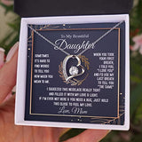 To My Daughter Necklace From Mom - Necklaces For Daughter From Mom, Mother Daughter Necklace, Gifts For Daughters From Mothers, Jewelry Gift For Badass Daughter On Birthday, Christmas, Graduation