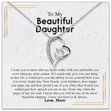 To My Daughter Necklace From Mom - Necklaces For Daughter From Mom, Mother Daughter Necklace, Gifts For Daughters From Mothers, Jewelry Gift For Badass Daughter On Birthday, Christmas, Graduation