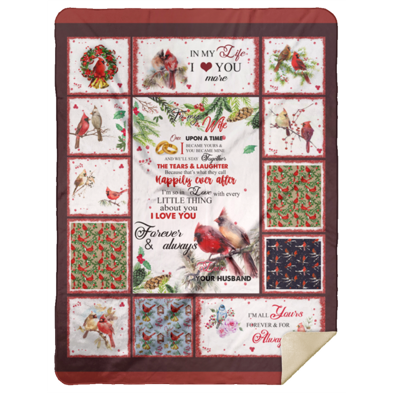 Blanket Gifts Shl Sherpa Blanket Red Birds to My Wife Love You Blanket Quilt – Love Cardinals Blanket White 60x80 Family Awesome, On Christmas, Birthday Gift Gift Decor Home MSHL Premium Mink Sherpa Blanket 60x80