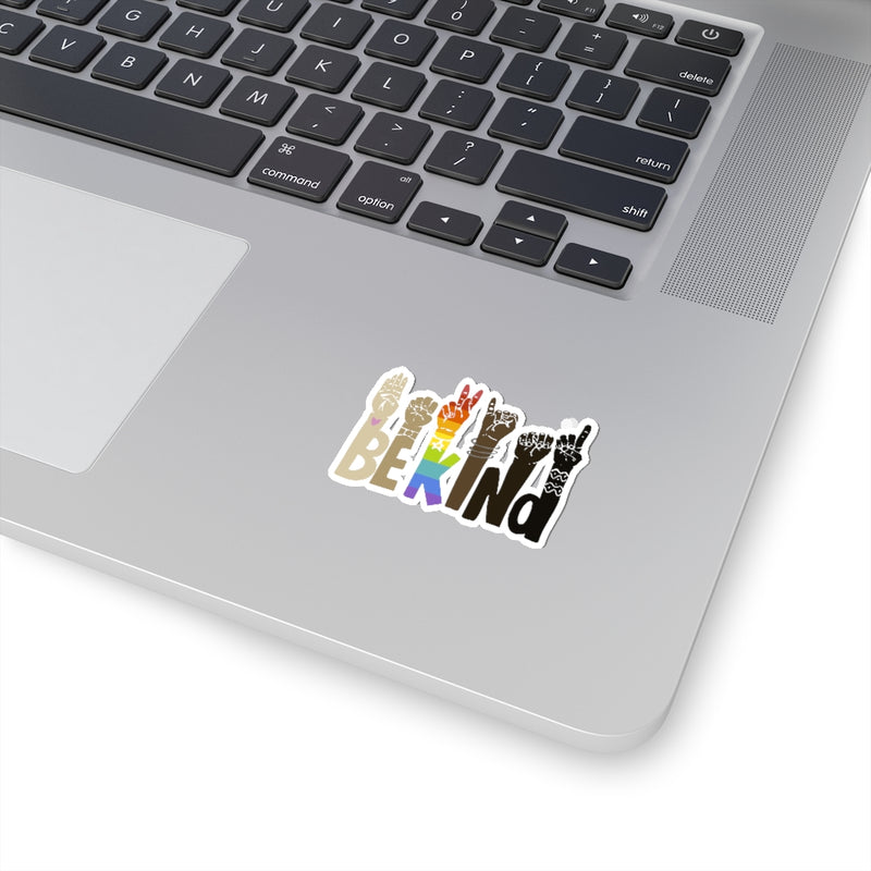 1 Pcs Sticker Decor Be Kind Sign Language Vinyl Waterproof Sticker Kindness Diversity Kiss-Cut Stickers | Pride | Rainbow | LGBTQ | Sticker size custom Sticker for Laptop Decal Wall Laptop Bumper Stic ASIN: B08XTG4MQZ