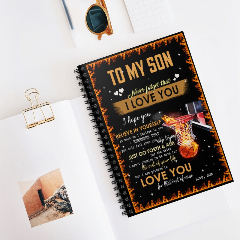 Spiral Notebook Personalized to My Son I Hope You Believe in Yourself Fleece  Women Gifts for Son Ruled Line