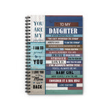 Spiral Notebook Family  To My Daughter I Am The Storm Remember Whose Soon You are & Straighten Your Crown You'll Always Be My Baby Girl Love Your Mom Gift Perfect On Birthday Ruled Line