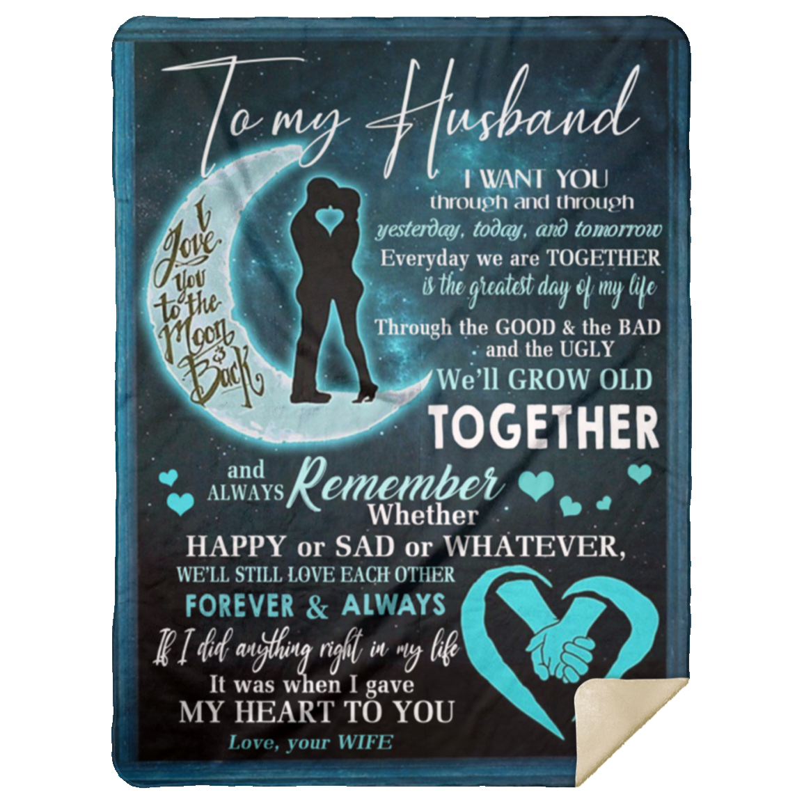 Birthday Gifts Fleece blanket with hand for wife to my husband every day we are together is the fattest day of my life. (1) MSHL Premium Mink Sherpa Blanket 60x80