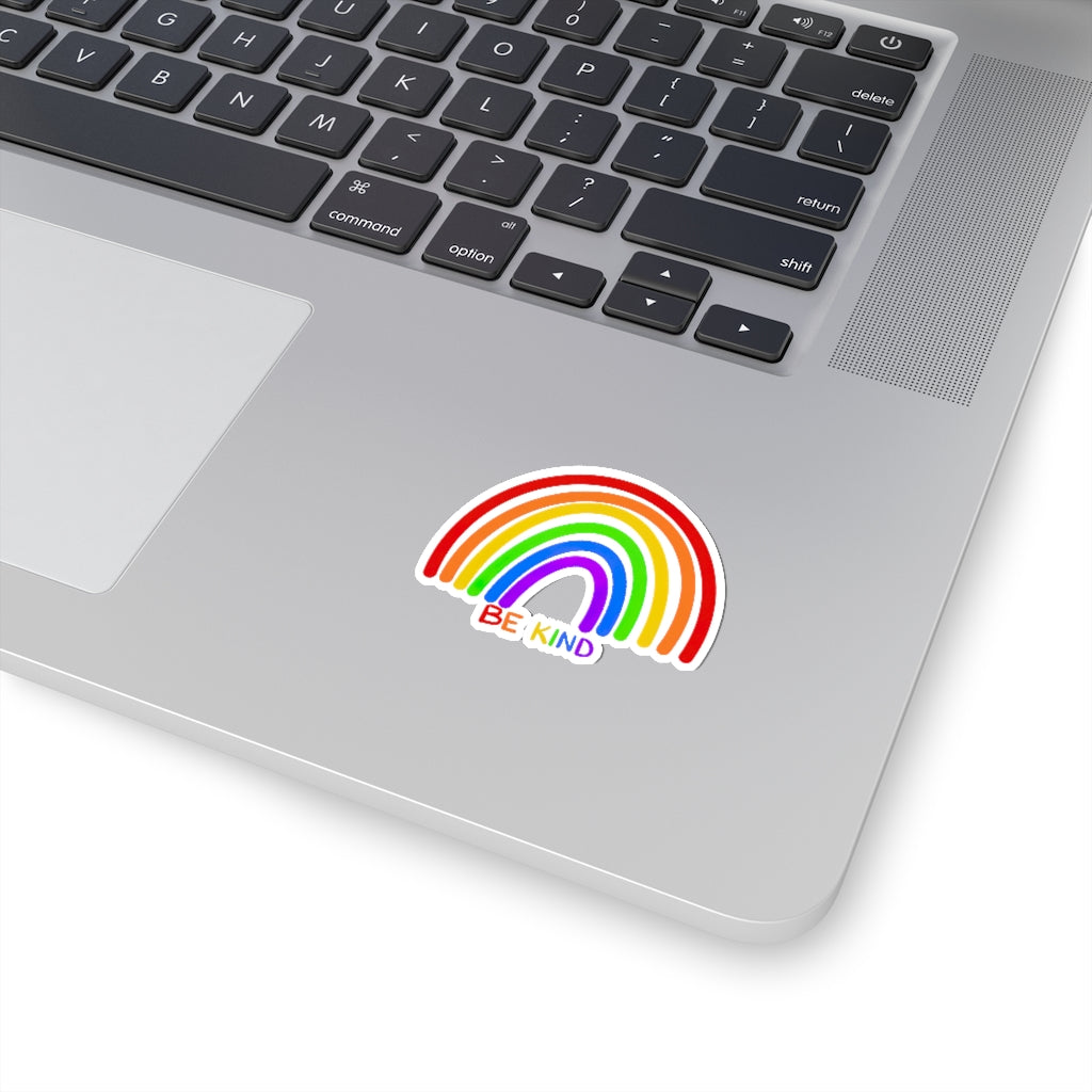 1 Pcs Sticker Decor Be Kind Rainbow Vinyl Waterproof Sticker Kindness Diversity Kiss-Cut Stickers | Pride | Rainbow | LGBTQ | Sticker size custom Sticker for Laptop Decal Wall Laptop Bumper Sticker, c