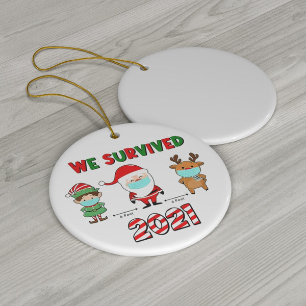 We Survived 2021 Ornament, Santa Reindeer Elf Ornament, 2021 Stink Stank Stunk, 2021 Got Vaccinated Ornament, 2021 Christmas Ornament, Home Decor, Christmas Tree Ornaments