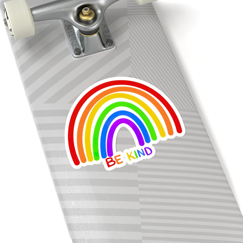 1 Pcs Sticker Decor Be Kind Rainbow Vinyl Waterproof Sticker Kindness Diversity Kiss-Cut Stickers | Pride | Rainbow | LGBTQ | Sticker size custom Sticker for Laptop Decal Wall Laptop Bumper Sticker, c