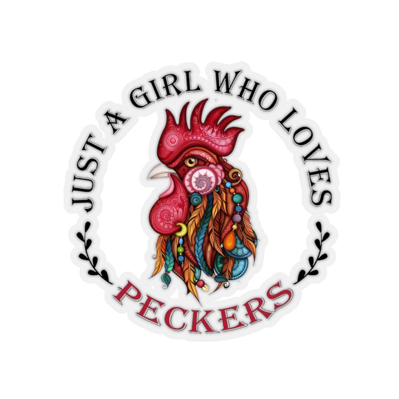 1 Pcs Sticker Decor Just a Girl who Loves peckers Sticker, Garden Sticker, Chicken Sticker, Farm Sticker, Hippie Sticker Size Custom Sticker for Laptop Decal Wall Laptop Bumper Sticke Full Size