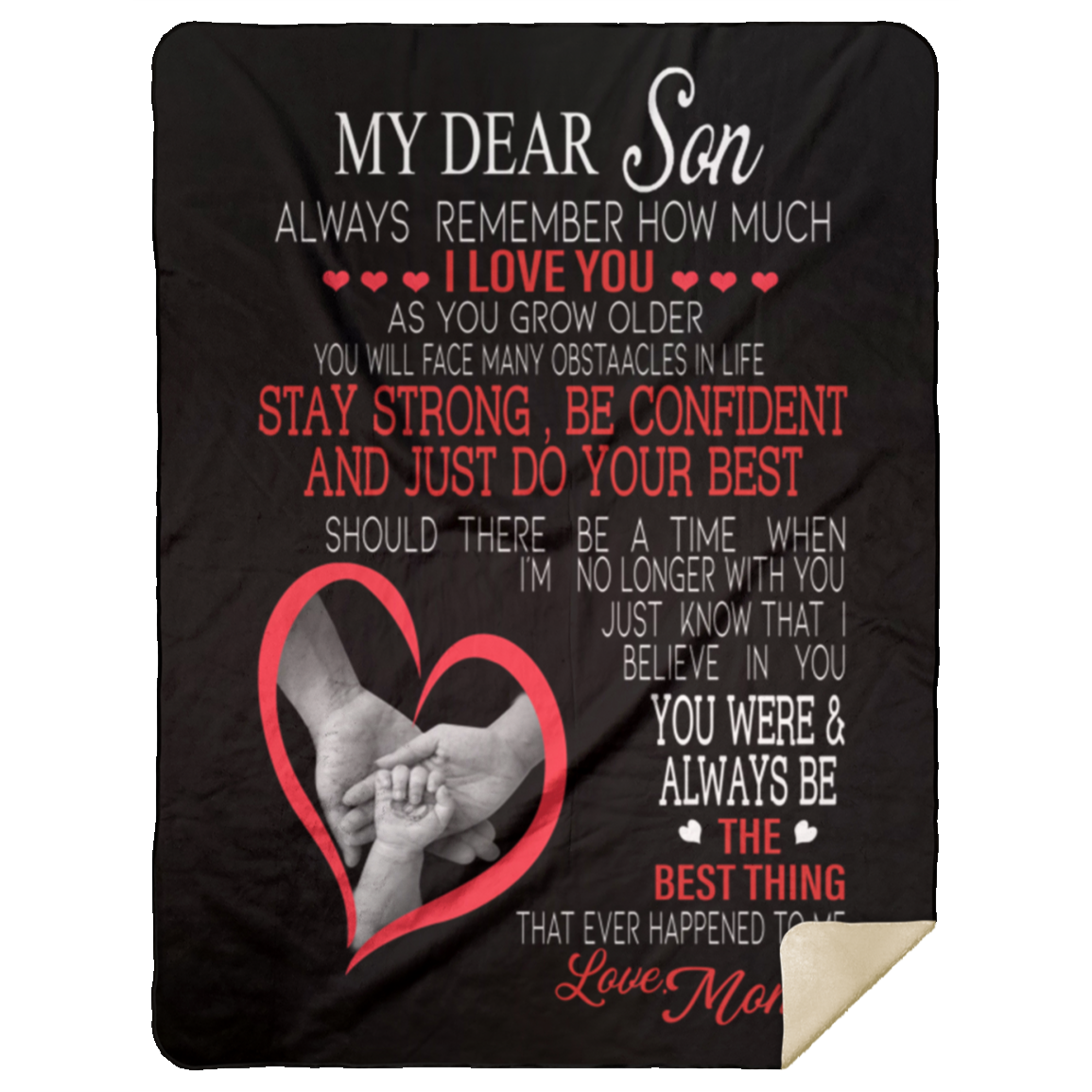Mother and Son Blanket, From Mom to Son Blanket, Blanket for Son, My Dear Son - Gift from Mother to Son, Blanket Gifts With Size 60x80 Gift Funny For My Family MSHL Premium Mink Sherpa Blanket 60x80