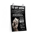 Birthday Gifts Inspirational Ideas Forever Baseball Poster - Son to Mom - My Loving Mother Gift Unisex, Awesome Birthday Perfect Happy Decor Bedroom, Living Room Print