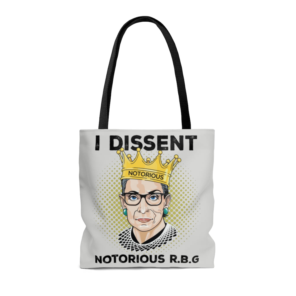 Greatest Quote Dissent Notorious R.B.G Ruth Bader Ginsburg All Over Print Tote Bag – Shoulder Bag – Grocery Shopping Bag 16x16 Gifts for Women, Wife, Girlfriend On Christmas, Birthday, Anniversary
