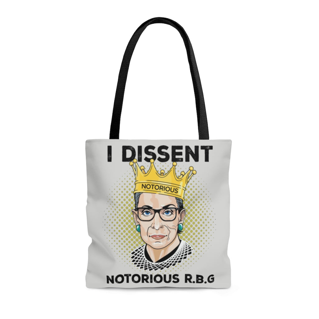 Greatest Quote Dissent Notorious R.B.G Ruth Bader Ginsburg All Over Print Tote Bag – Shoulder Bag – Grocery Shopping Bag 16x16 Gifts for Women, Wife, Girlfriend On Christmas, Birthday, Anniversary
