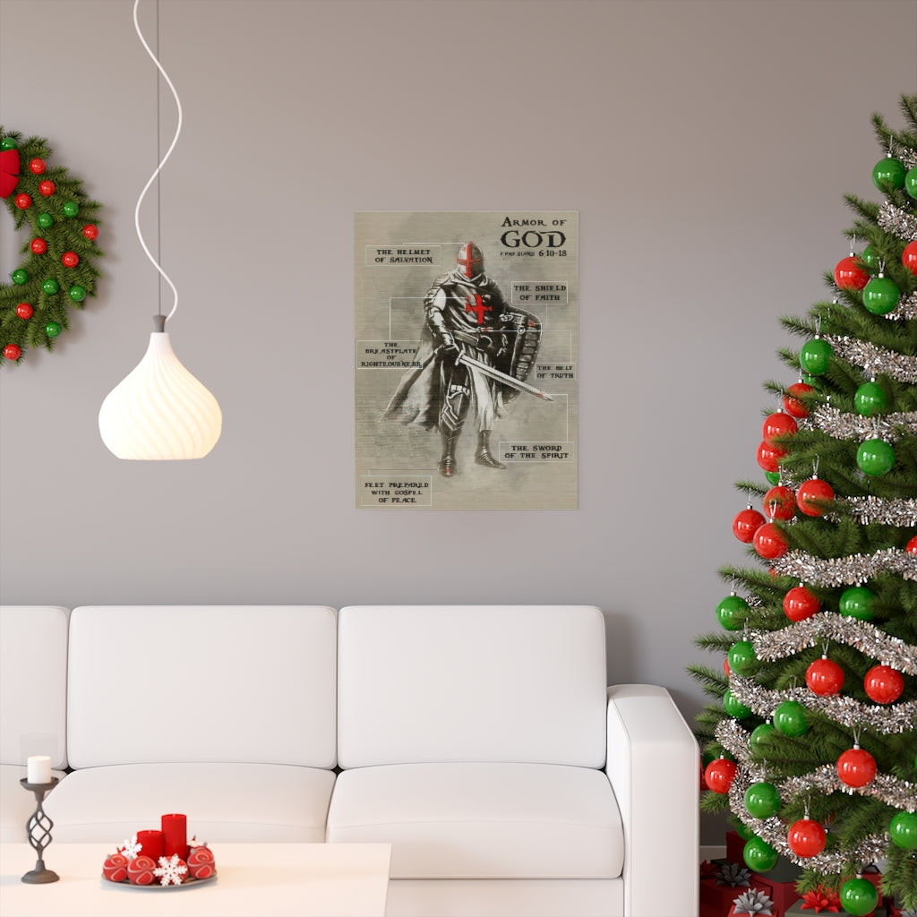 Knight Templar Poster - Armor of God Family Friend Gift Unisex, Awesome Birthday Perfect Happy Birthday Gift Decor Bedroom, Living Room Print printify cho re