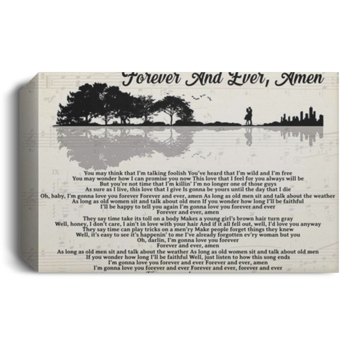 Forever And Ever Amen Framed Canvas Photo Print Wall Art, Canvas Painting, Wall Hangings, Room Art Decor size 24x36, Gifts for Men, Women - Gifts on Xmas, Christmas CANLA15 Deluxe Landscape Canvas 1.5in Frame