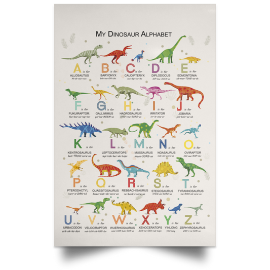 Amazing Wall Paintings Jobs Teachers My Dinosaur Alphabet A B C D Family Friend Awesome Gifts Birthday Decor Home, Wall Art Durable Print 12x18 POSPO Satin Portrait Poster